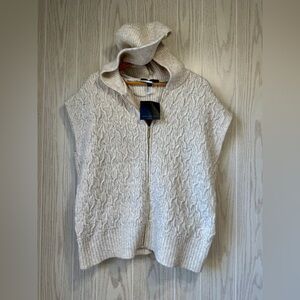Marc New York Cable Knit Hooded Sweater Vest — Size L NWT